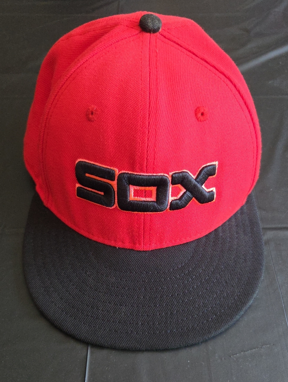 New Era Red and Black SOX Fitted Cap